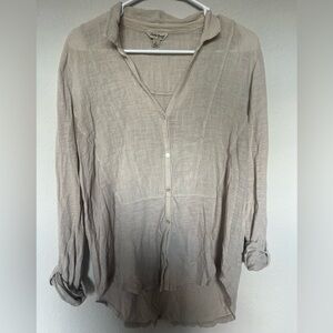 Lucky Brand Light Tan Button-Down Shirt